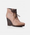 Faux suede wedge booties